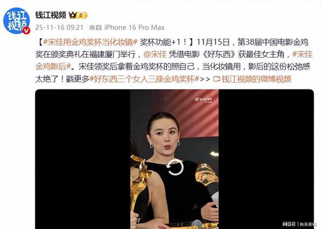 后宋佳用奖杯当化妆镜pg模拟器金鸡奖影(图5)